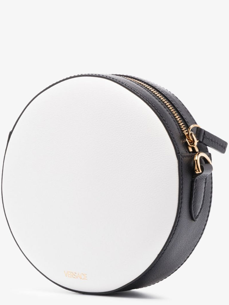 White La Medusa Round Denim Cross Body Bag
