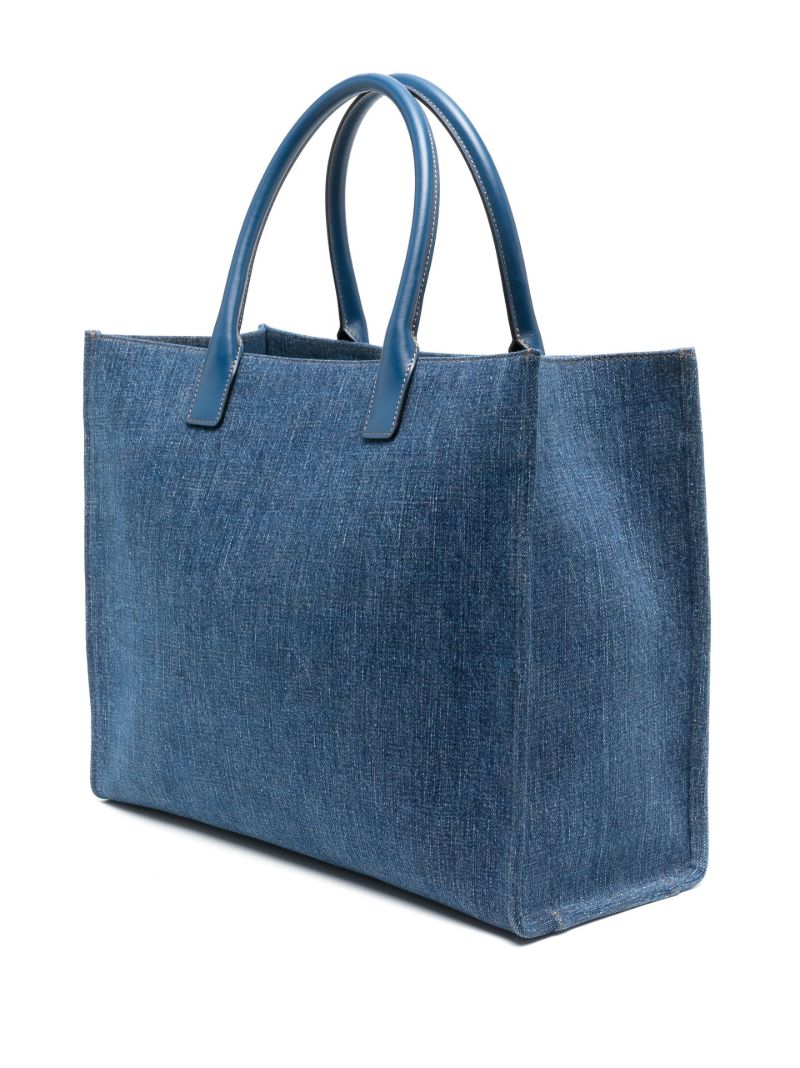 Blue Logo Denim Tote Bag