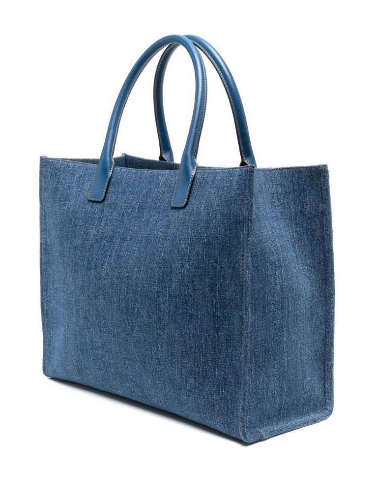 Blue Logo Denim Tote Bag