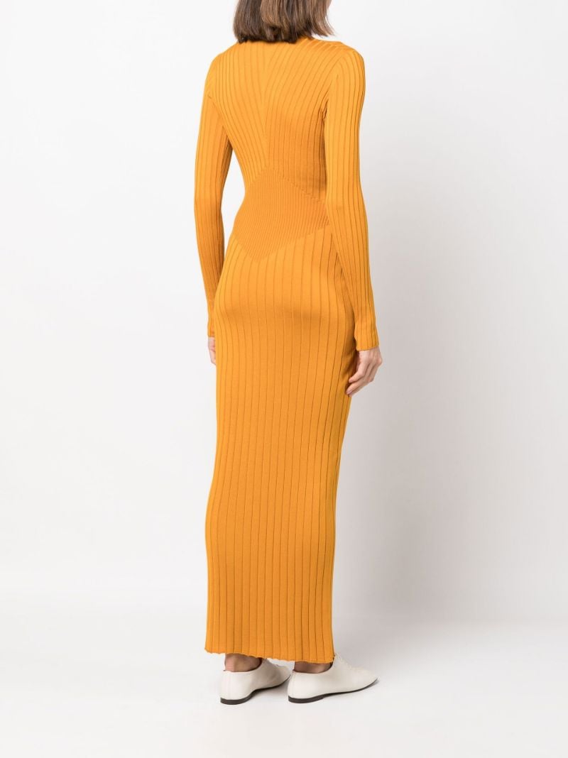 Yellow Nikolai Long Sleeve Silk Maxi Dress