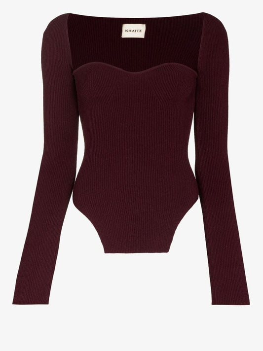 Red Maddy Ribbed Top