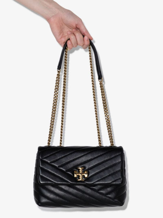 Black Kira Small Convertible Leather Shoulder Bag