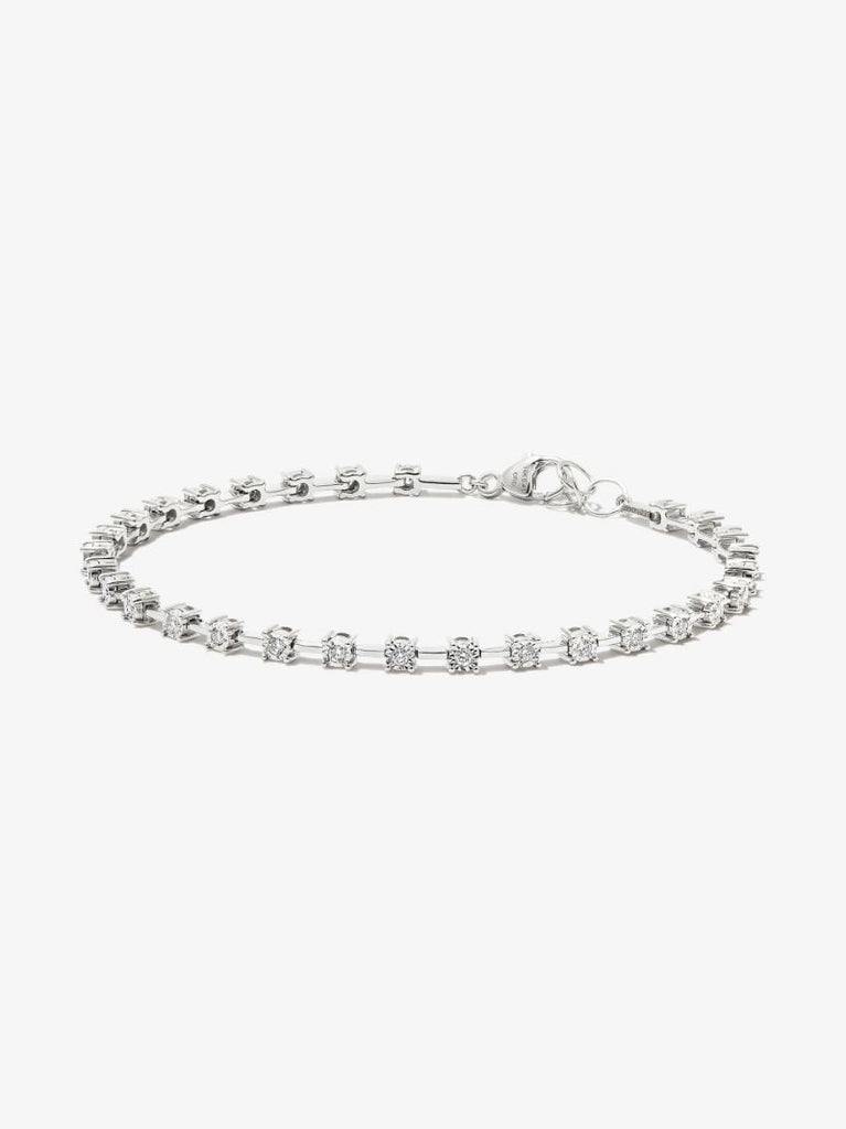 14k White Gold Ava Bea Interval Diamond Tennis Bracelet