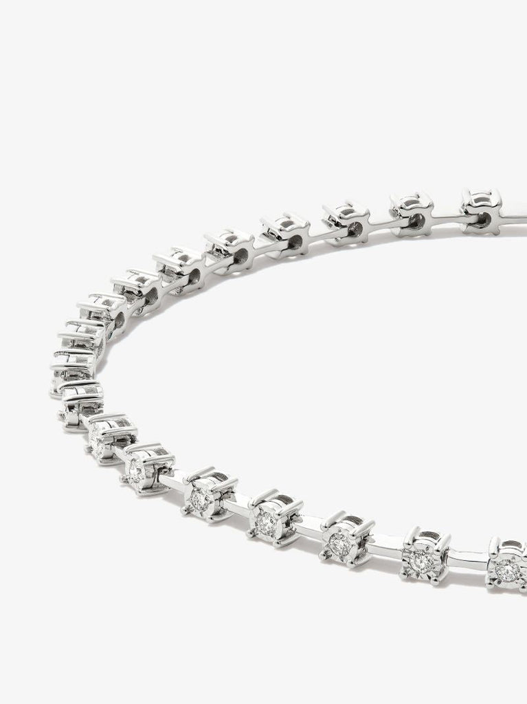 14k White Gold Ava Bea Interval Diamond Tennis Bracelet
