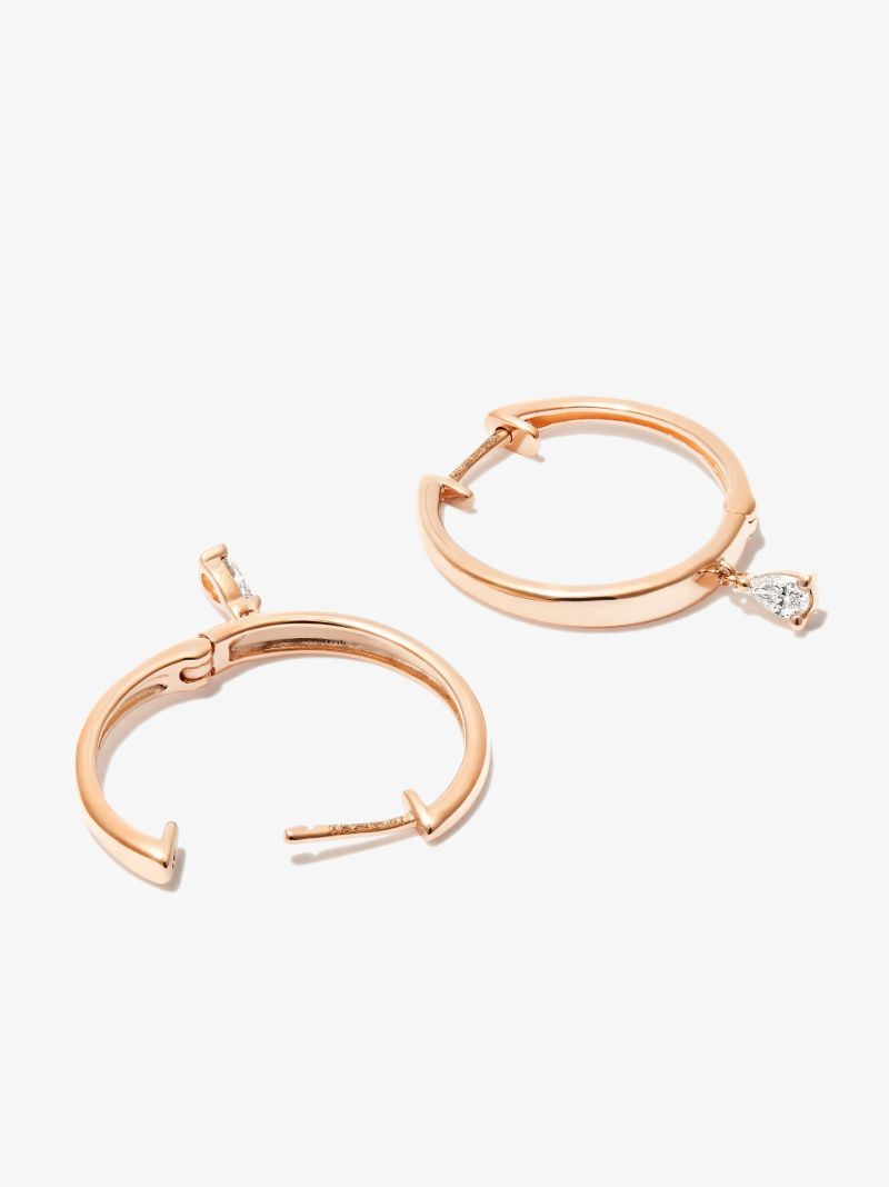 14k Rose Gold Taylor Elaine Diamond Hoop Earrings