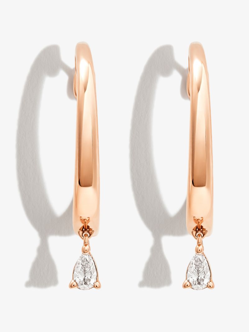 14k Rose Gold Taylor Elaine Diamond Hoop Earrings