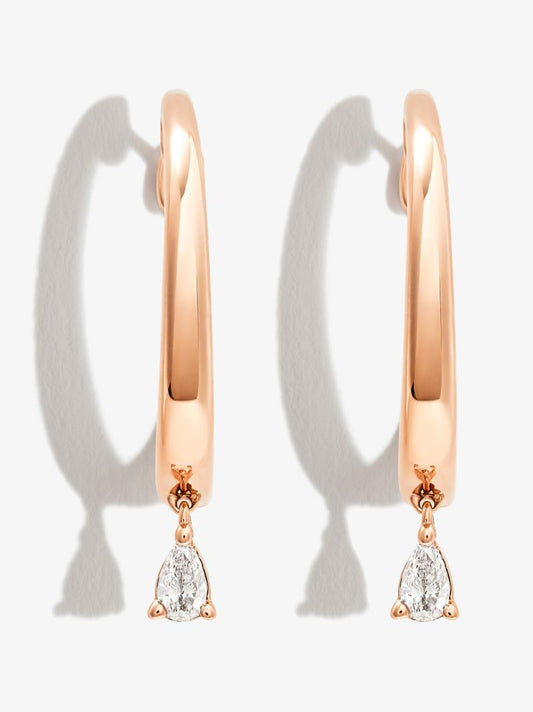 14k Rose Gold Taylor Elaine Diamond Hoop Earrings