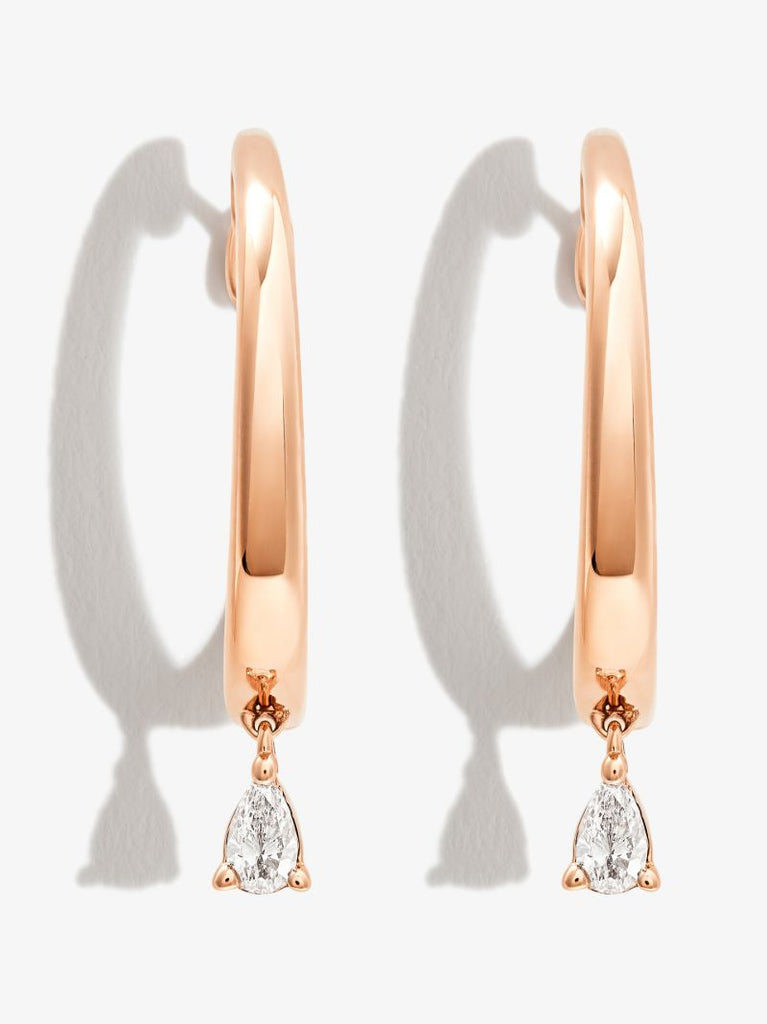 14k Rose Gold Taylor Elaine Diamond Hoop Earrings