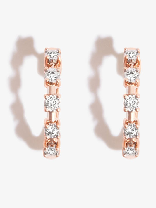 14k Rose Gold Ava Bea Interval Diamond Hoop Earrings
