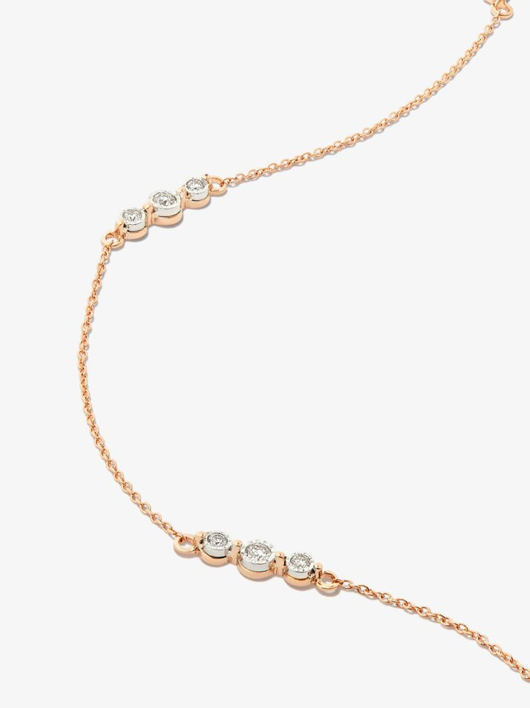 14k Rose Gold Ava Bea Trio Station Diamond Bracelet