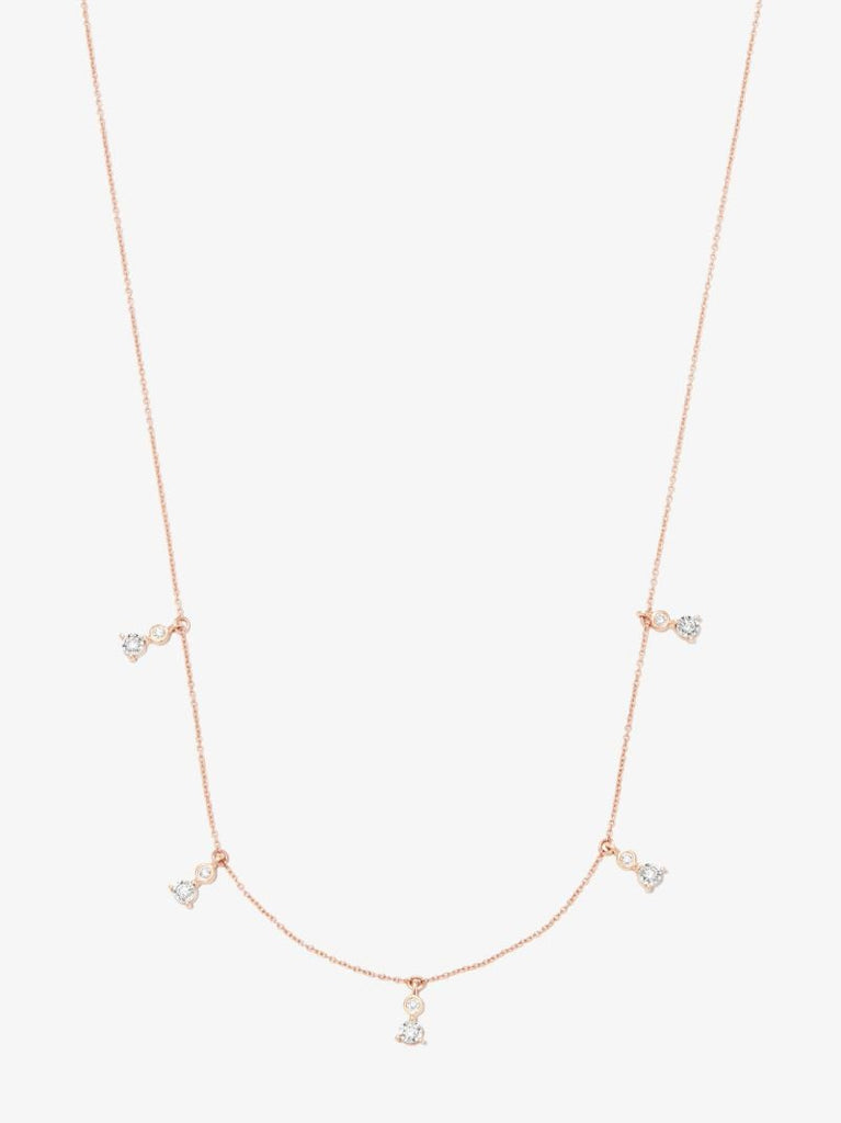 14k Rose Gold Ava Bea Dew Drop Station Diamond Necklace