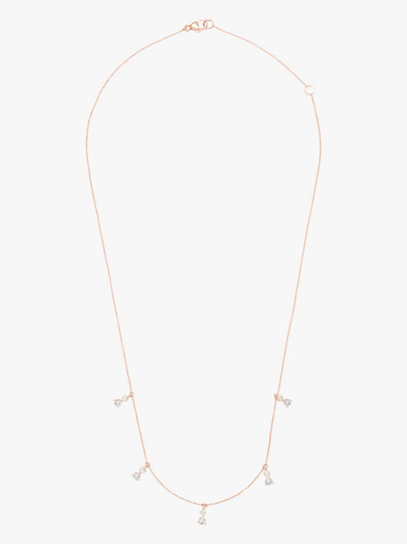 14k Rose Gold Ava Bea Dew Drop Station Diamond Necklace