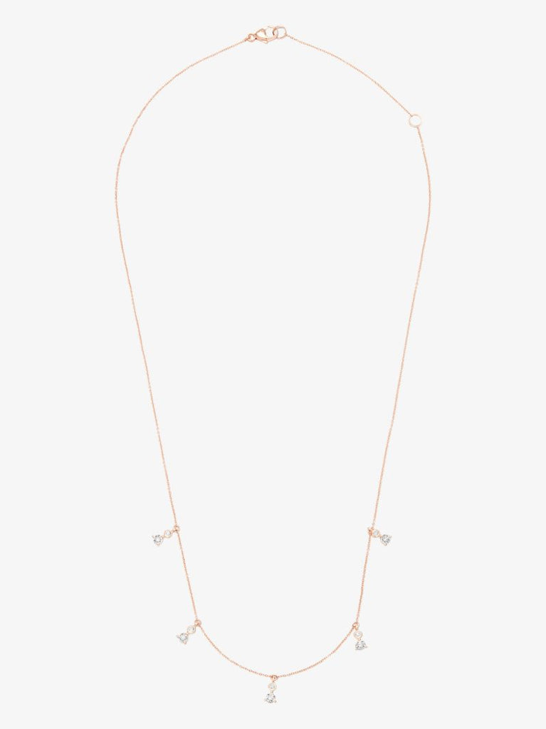 14k Rose Gold Ava Bea Dew Drop Station Diamond Necklace