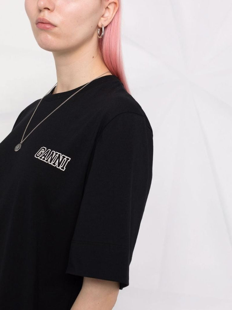 Black Logo-embroidered Organic Cotton T-shirt