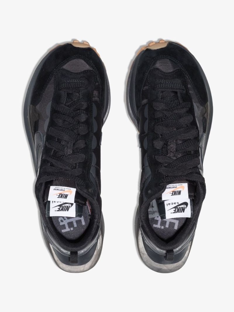 X Sacai Black Vaporwaffle Mesh Sneakers