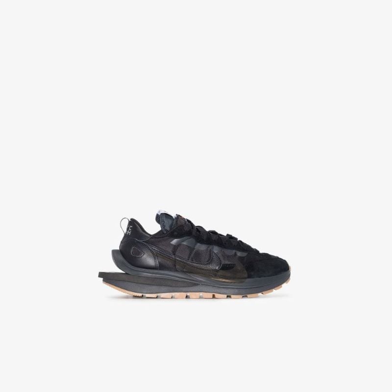 X Sacai Black Vaporwaffle Mesh Sneakers