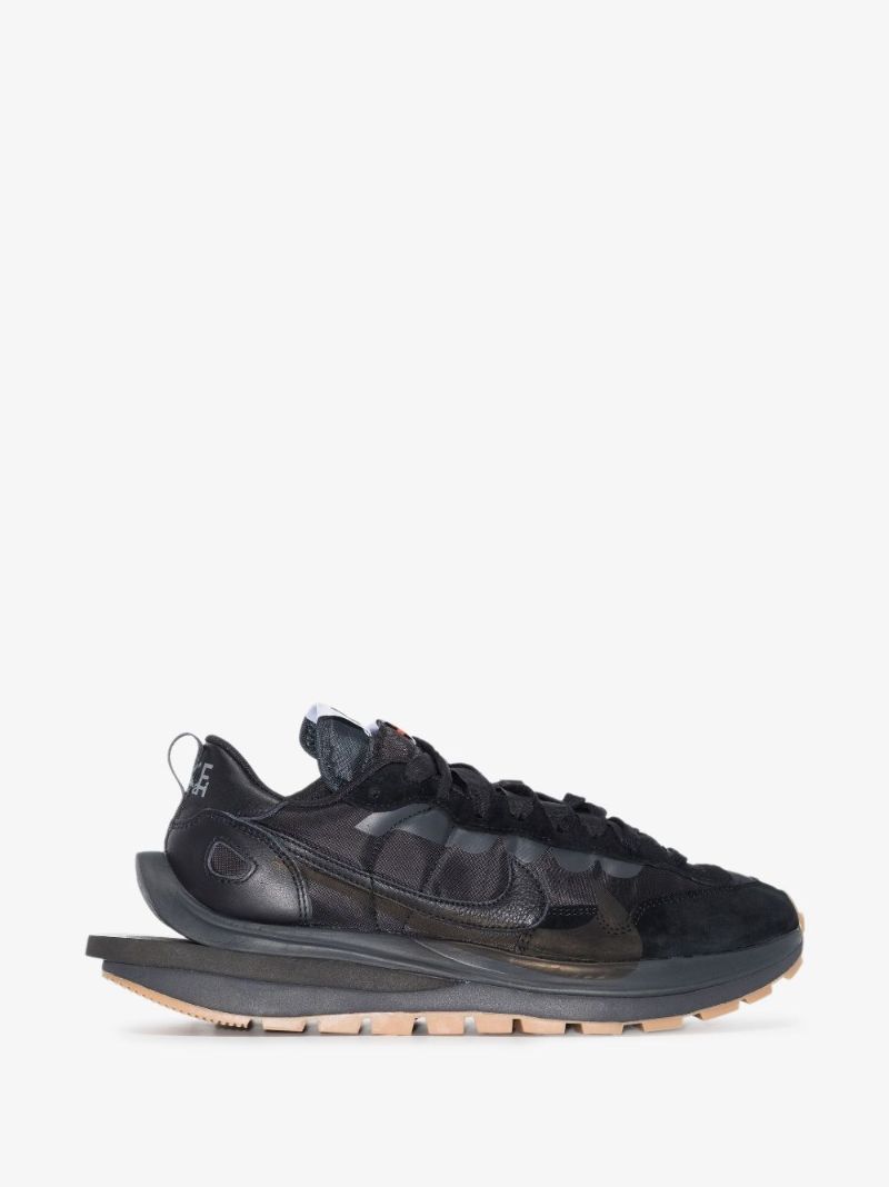 X Sacai Black Vaporwaffle Mesh Sneakers