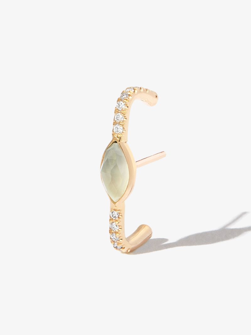 14k Yellow Gold Aquamarine Drop Earring