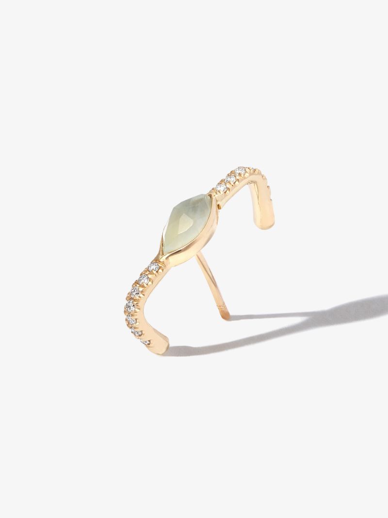 14k Yellow Gold Aquamarine Drop Earring