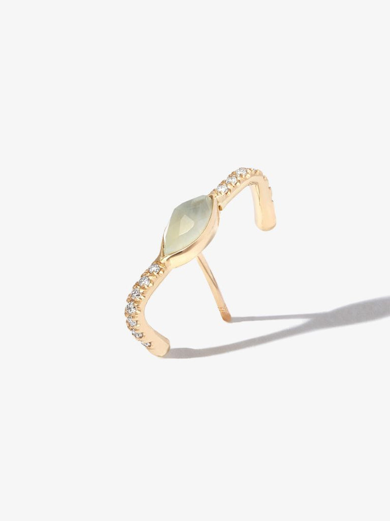 14k Yellow Gold Aquamarine Drop Earring
