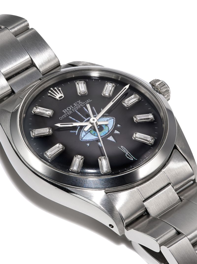 Stainless Steel Reworked Vintage Rolex Oyster Perpetual Watch