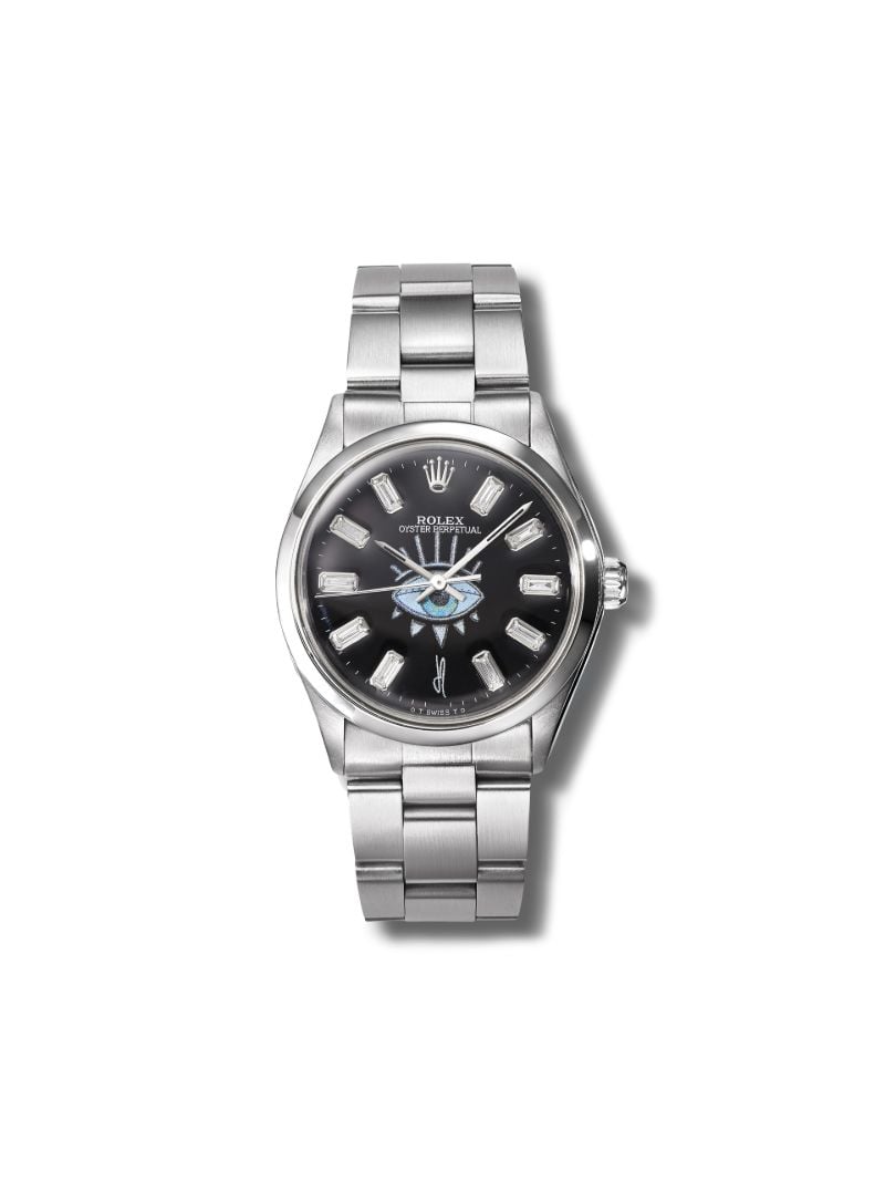Stainless Steel Reworked Vintage Rolex Oyster Perpetual Watch
