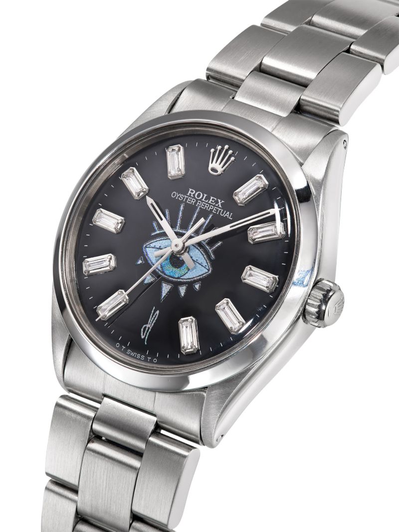 Stainless Steel Reworked Vintage Rolex Oyster Perpetual Watch