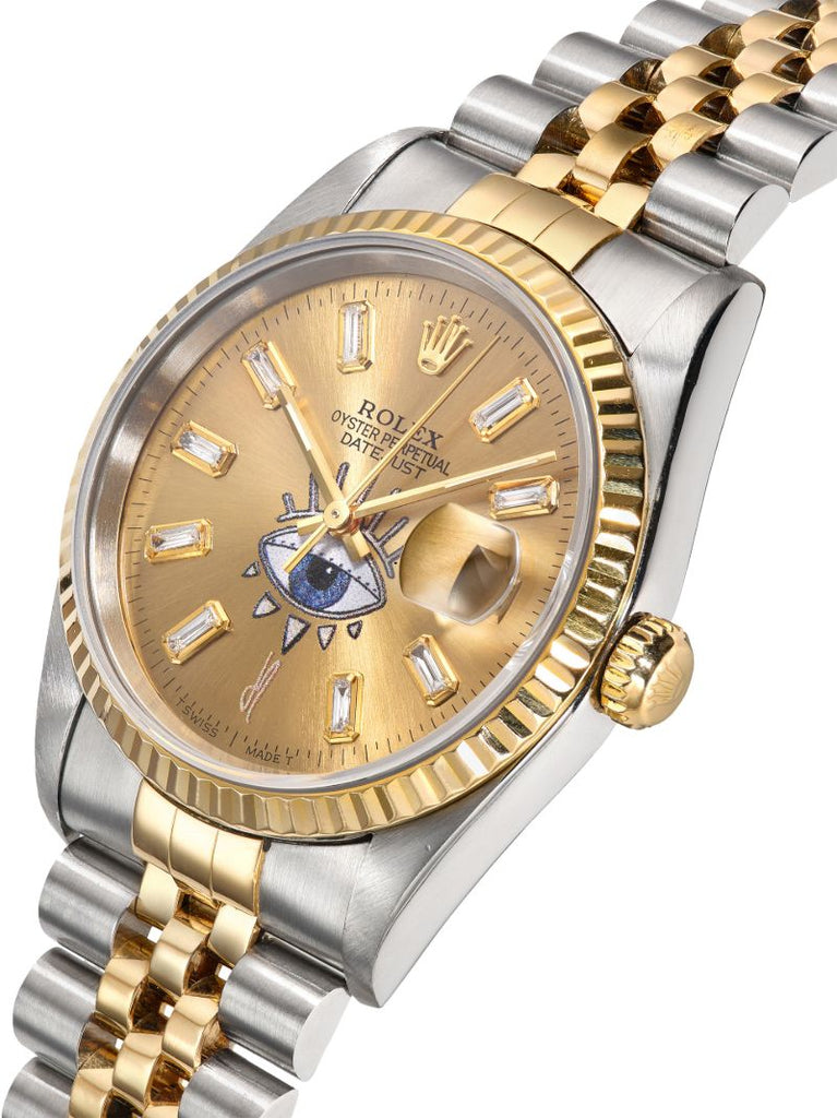 Reworked Vintage Stainless Steel Rolex Datejust Watch