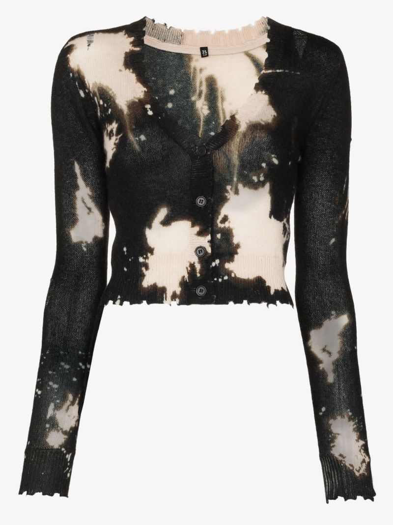 Black Baby Bleached Cashmere Cardigan