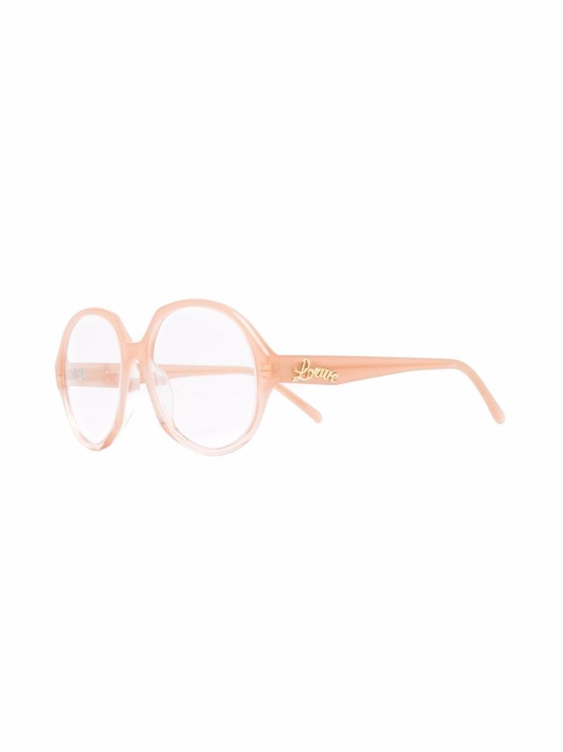 Pink Oversized Round Optical Glasses