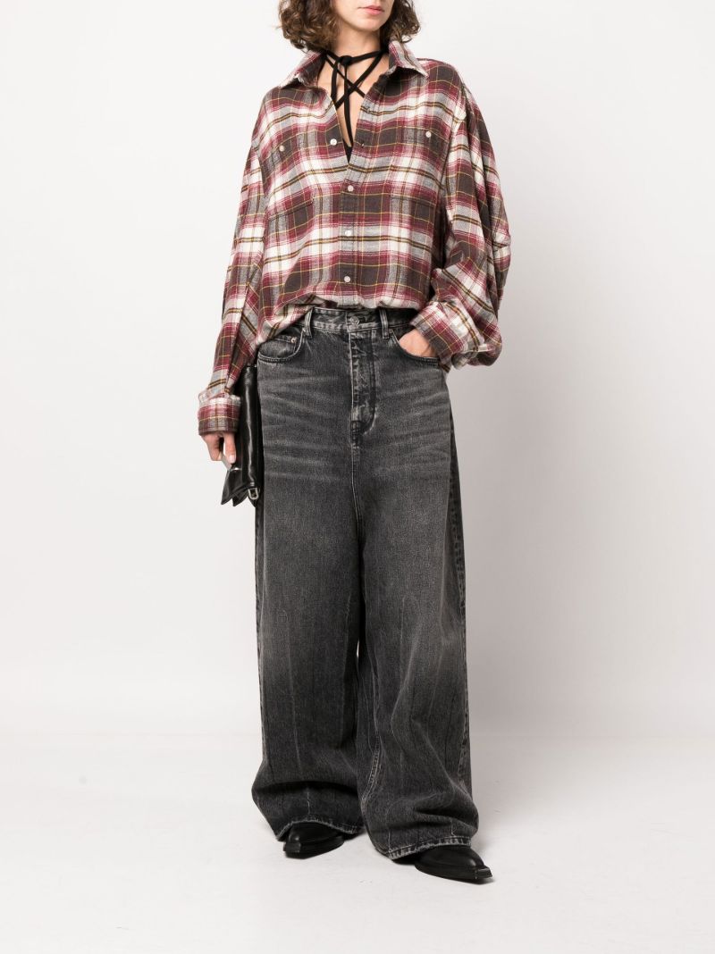 Red Ziggy Check Print Workwear Shirt