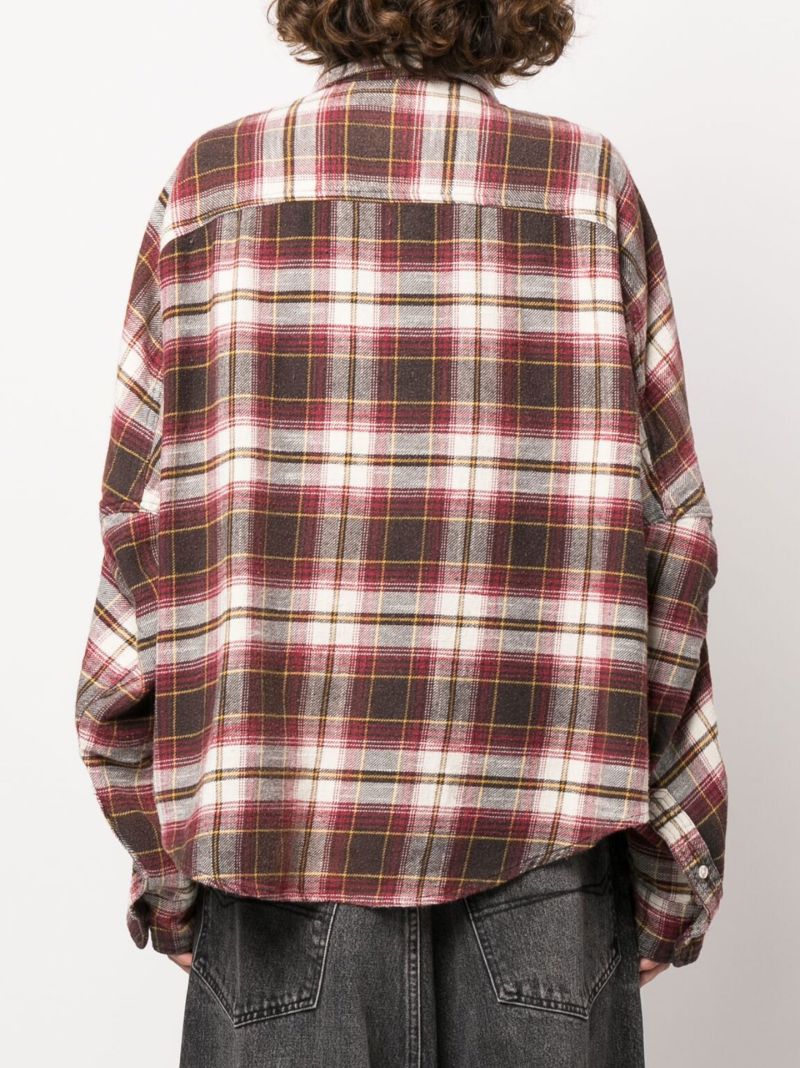Red Ziggy Check Print Workwear Shirt
