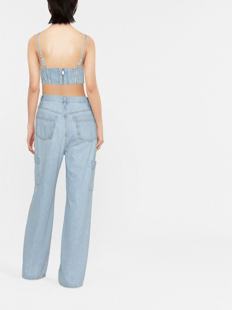 Blue Crystal Denim Corset Top