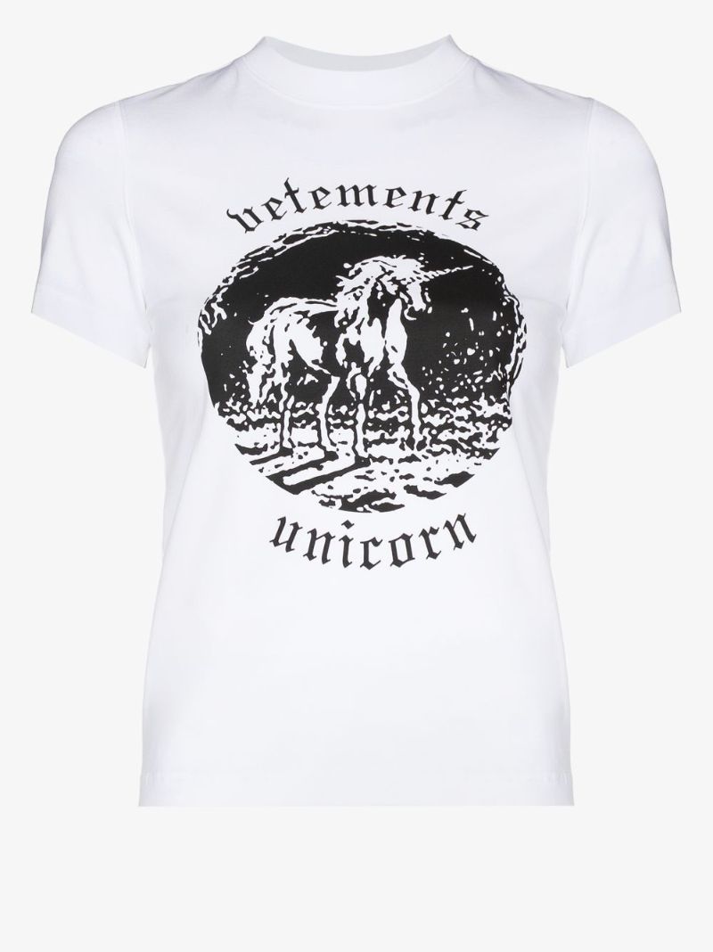 Unicorn Print Cotton T-shirt