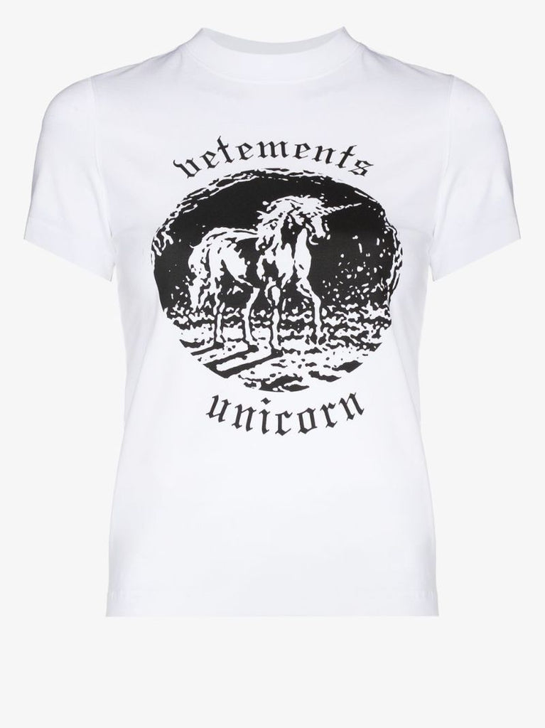 Unicorn Print Cotton T-shirt