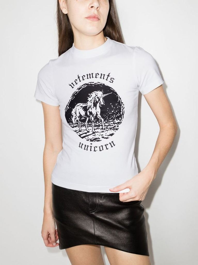 Unicorn Print Cotton T-shirt