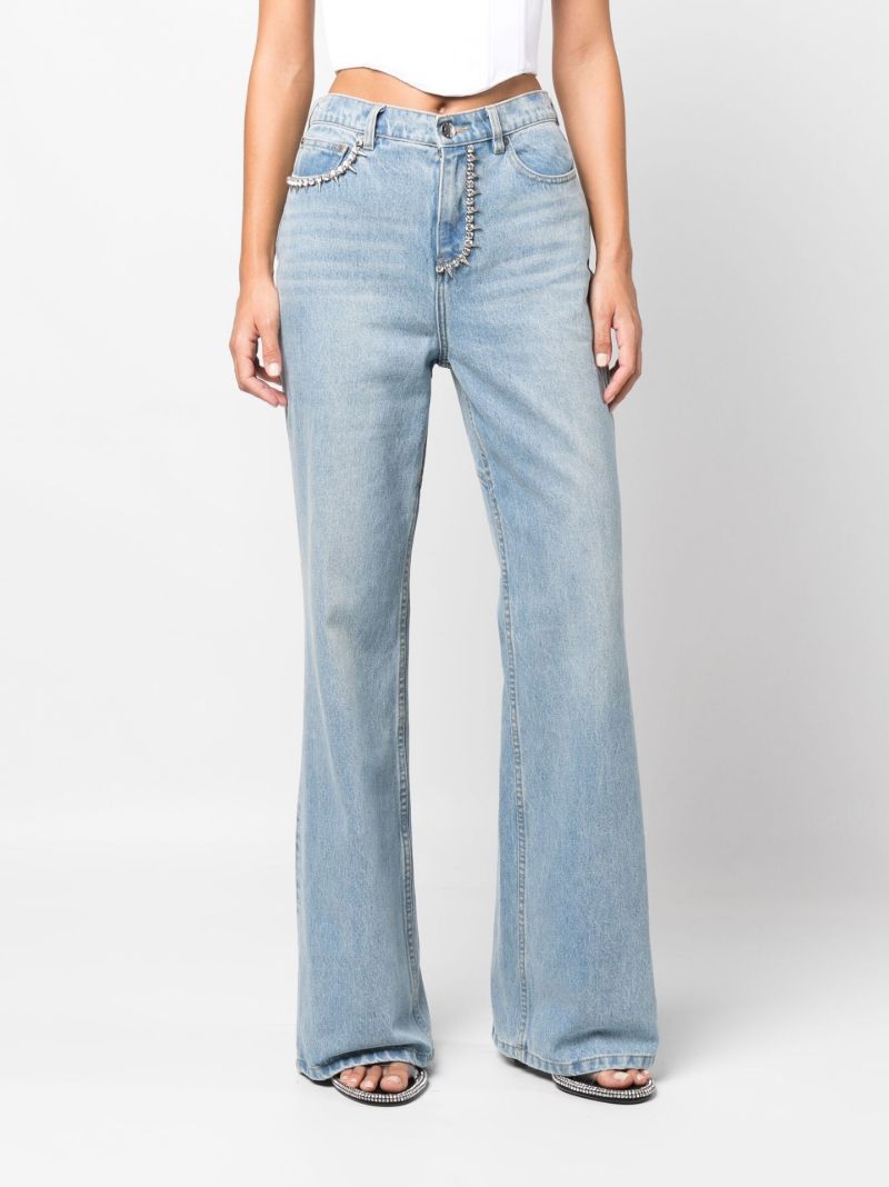 Blue 'area' Nameplate Bootcut Jeans