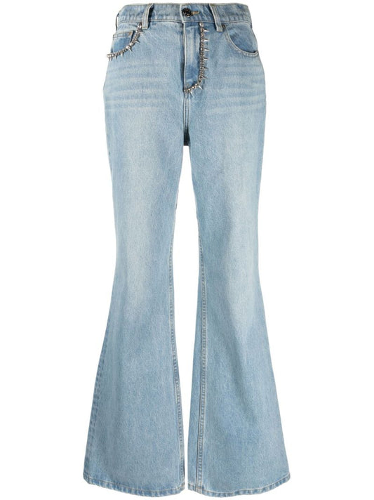 Blue 'area' Nameplate Bootcut Jeans