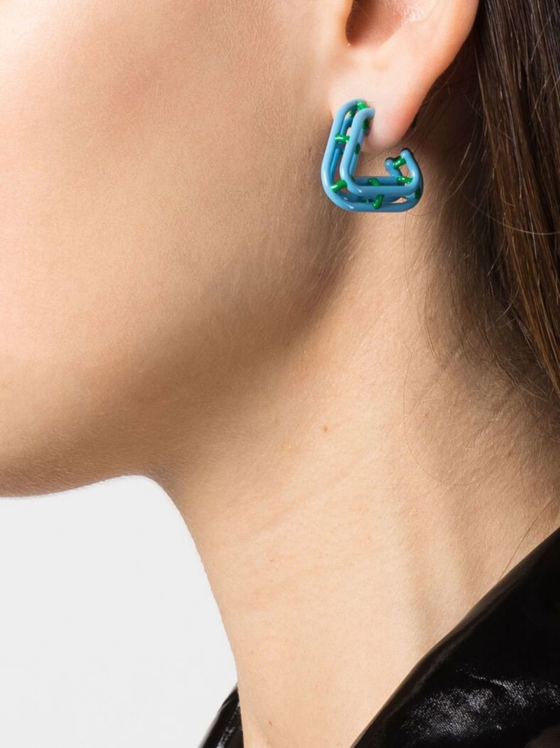 Sterling Silver Outline Hoop Earrings