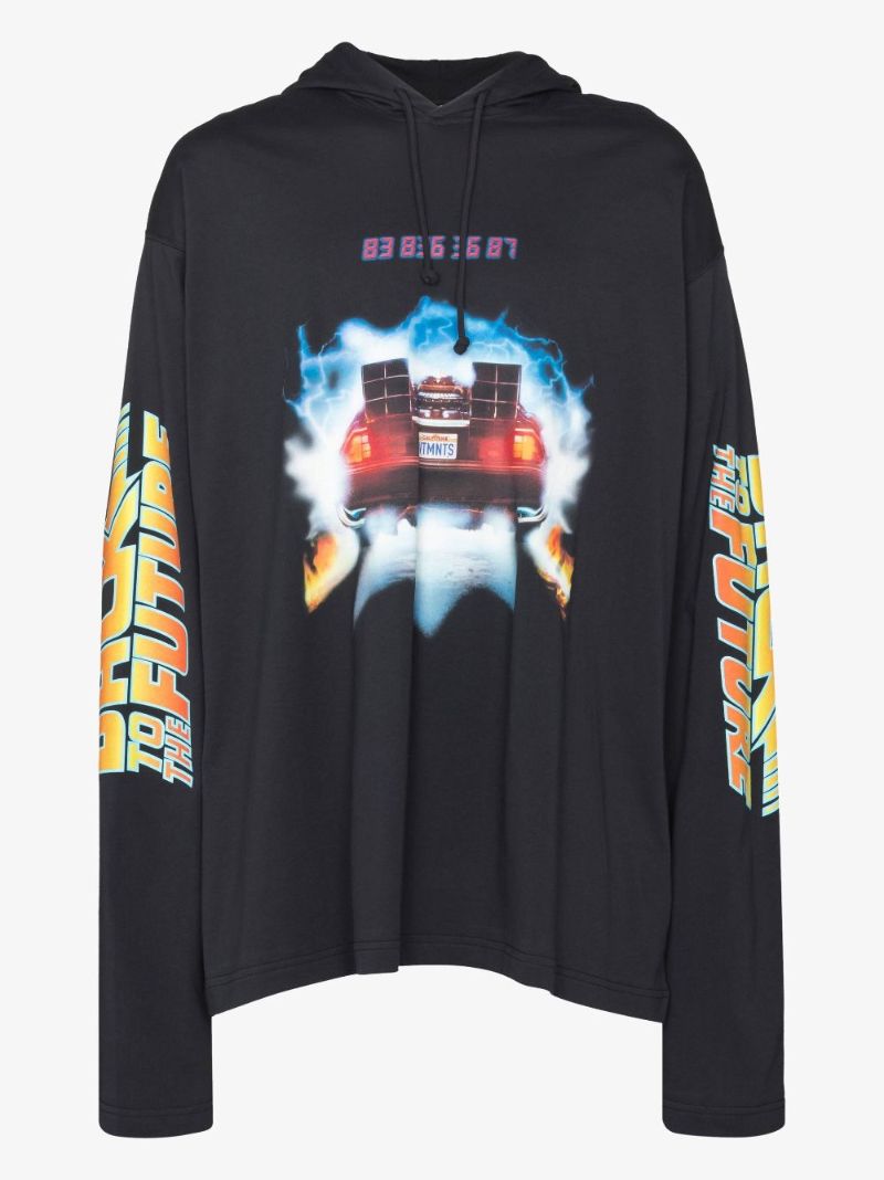 Back to the Future Print Cotton Hoodie