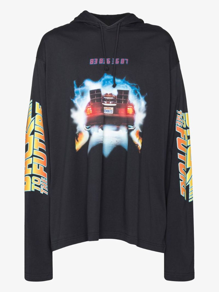 Back to the Future Print Cotton Hoodie