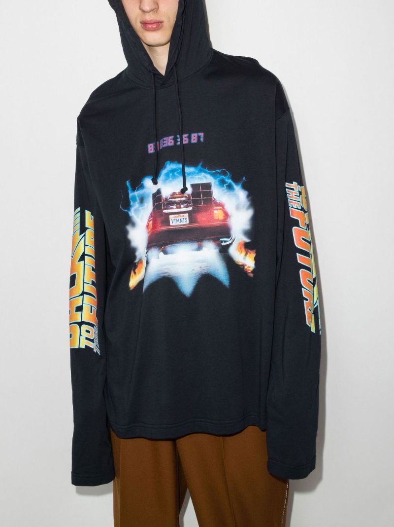 Back to the Future Print Cotton Hoodie