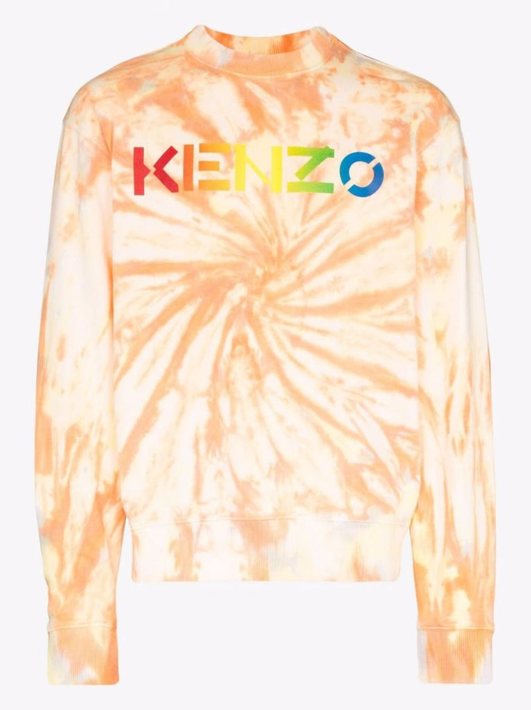 Logo Print Tie-dye Sweatshirt