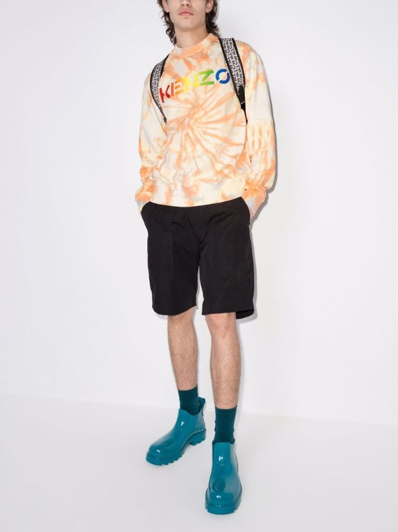 Logo Print Tie-dye Sweatshirt
