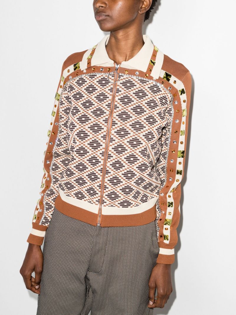 Brown Beno Zip-up Sweater