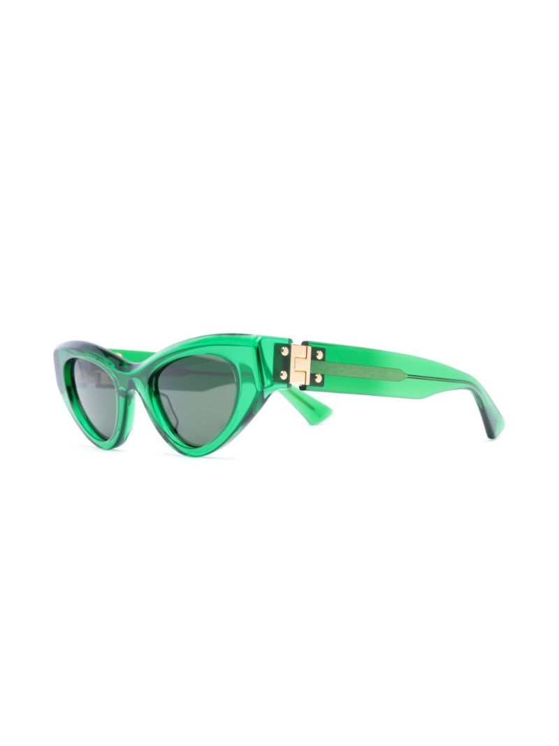 Green Oval Frame Sunglasses