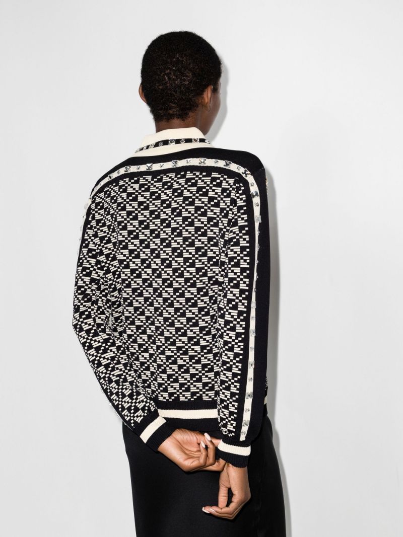 Black Dean Crystal-embellished Track Jacket