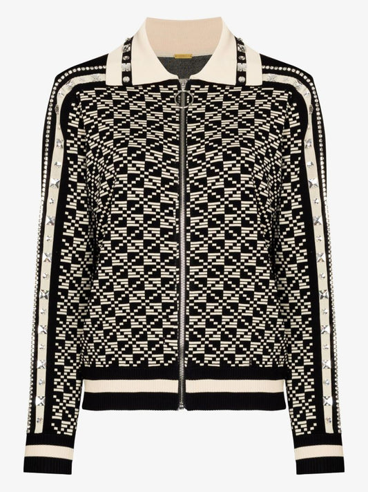 Black Dean Crystal-embellished Track Jacket