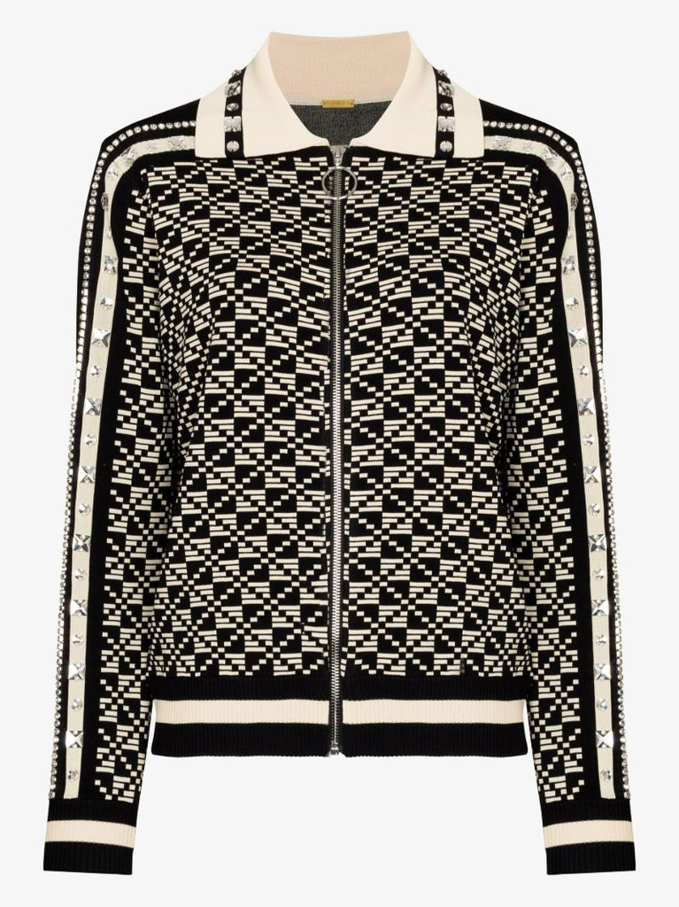 Black Dean Crystal-embellished Track Jacket