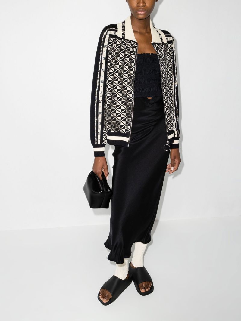 Black Dean Crystal-embellished Track Jacket